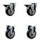 Service Caster 4'' Black Poly Wheel Swivel Top Plate Caster Set with 2 Posi Brakes 2 Rigid, 4PK SCC-20S414-PPUB-BLK-PLB-2-R-2 - alternate 1